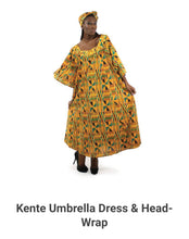 Load image into Gallery viewer, Kente Umbrella Dress &amp; Head-Wrap

