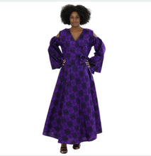 Load image into Gallery viewer, Bell Sleeve African Print Wrap Dress
