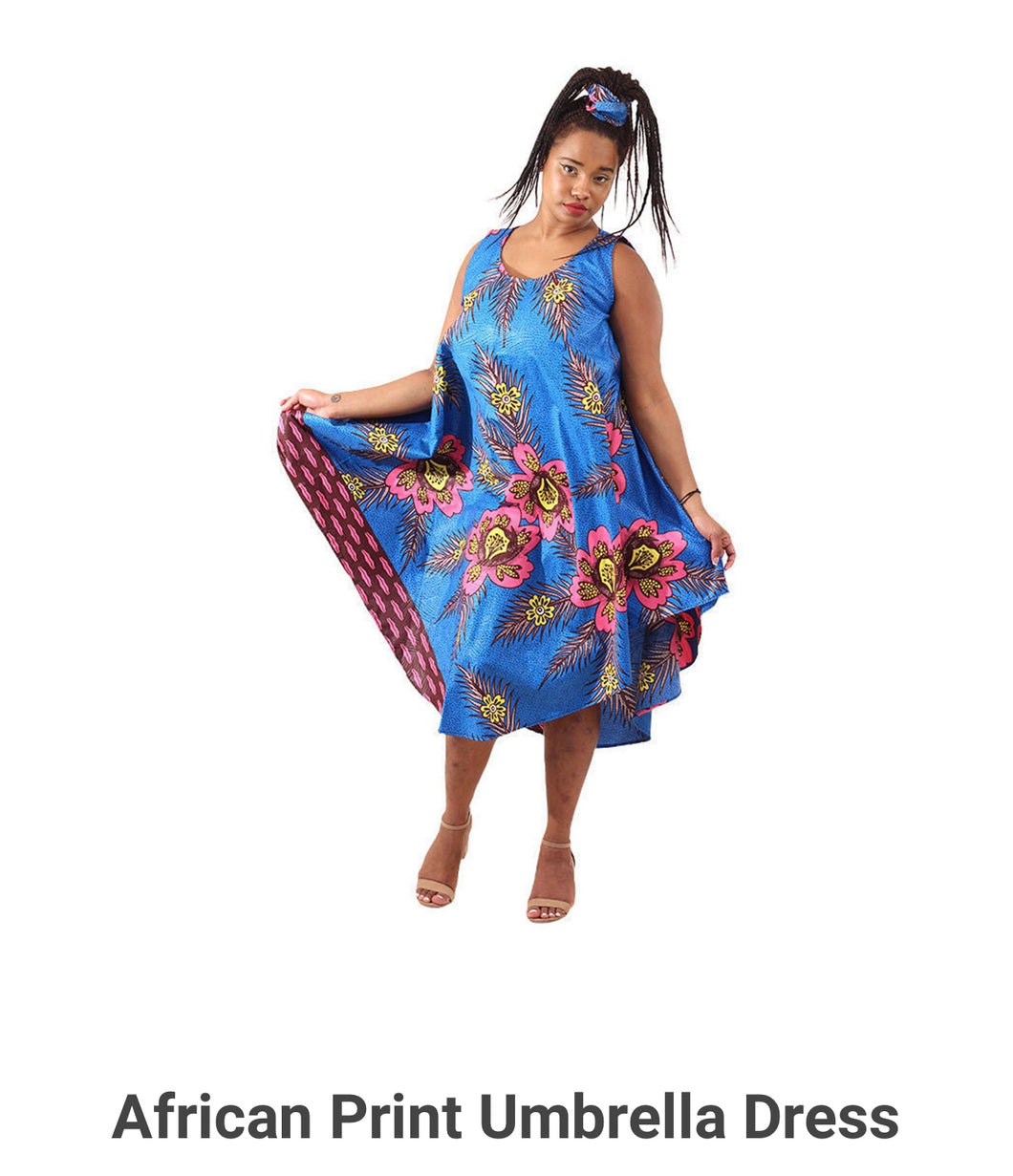 Africa Print Umbrella Dress