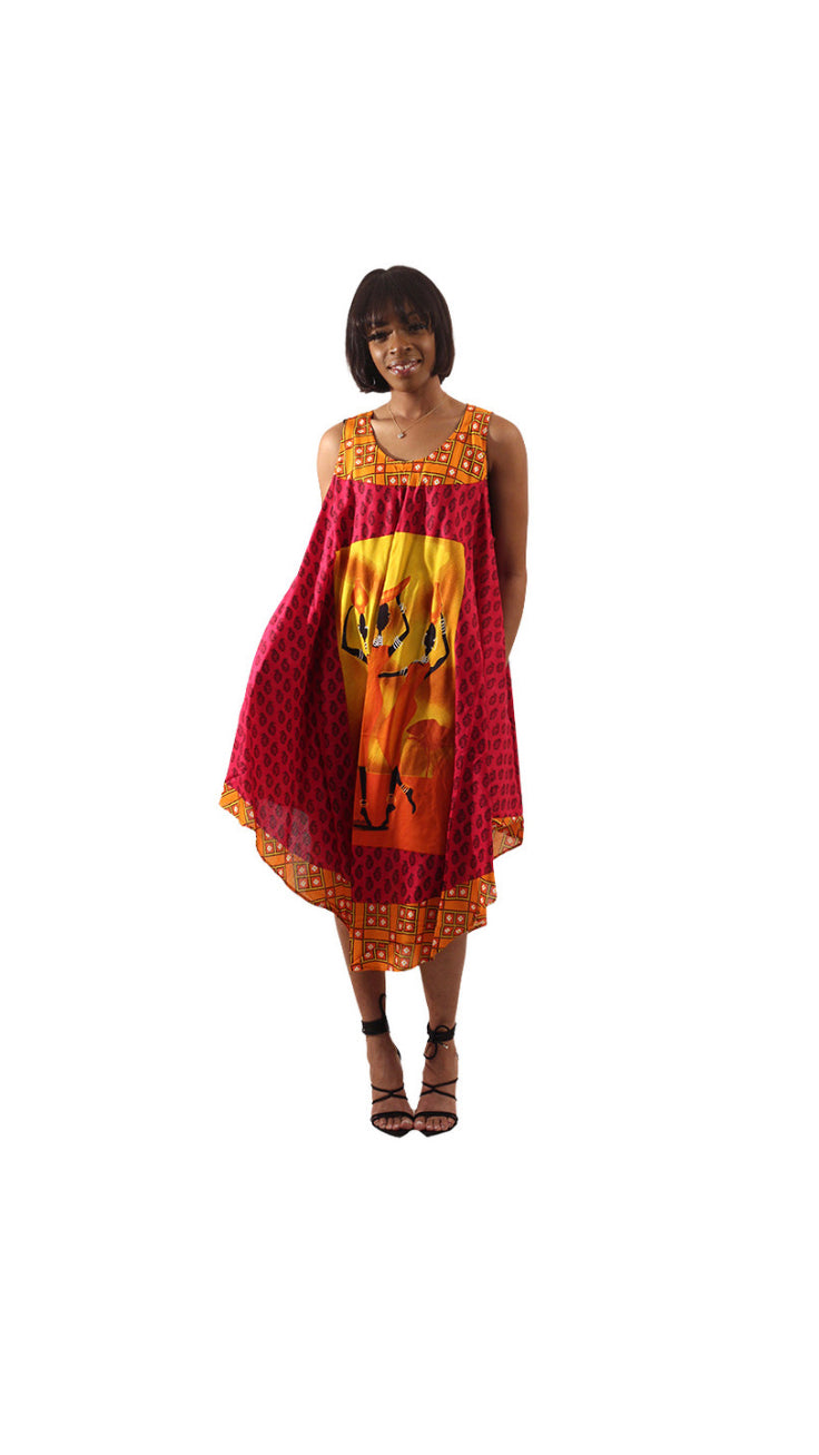 African Women Umbrella Dress