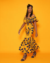 Load image into Gallery viewer, African-Made Peacock Elastic Dress
