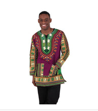 Load image into Gallery viewer, Traditional Print Long-Sleeve Dashiki
